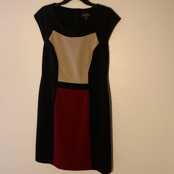 Connect apparel red, beige , and black dress - Picture 1 of 1
